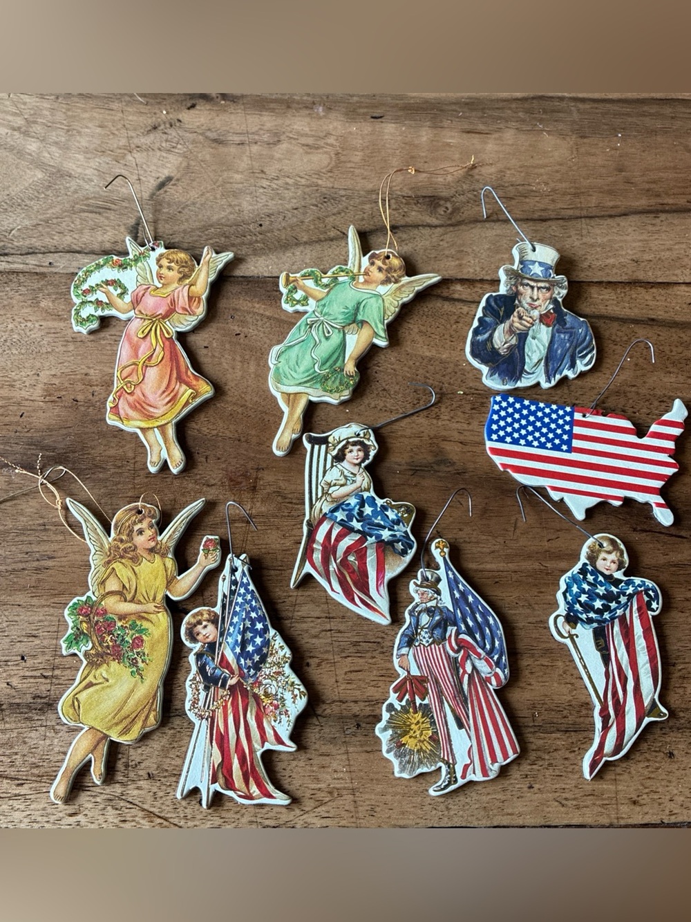 Merrimack Ornament Lot of 9 Patriotic and Angels